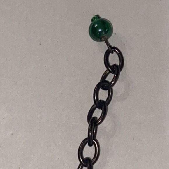 Vintage Semi Precious Stone & Green Glass Cluster Necklace - Picture 15 of 16